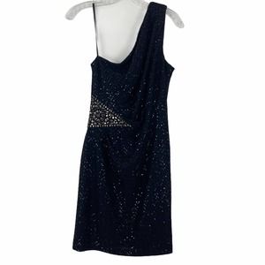 Jackie Jon NY One Shoulder Sequins Beaded Dress Size 6